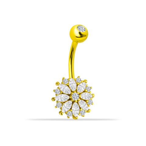 14 Ayar Altın Markis Çiçek Göbek Piercing