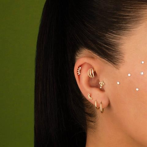 Dianora Piercing-14 Ayar Altın Markis Göz Tragus Piercing-Tragus Piercing-4-Milagron.com