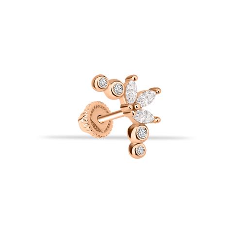 Dianora Piercing-14 Ayar Altın Markis Taşlı Helix Kıkırdak Piercing-Helix Piercing-2-Milagron.com