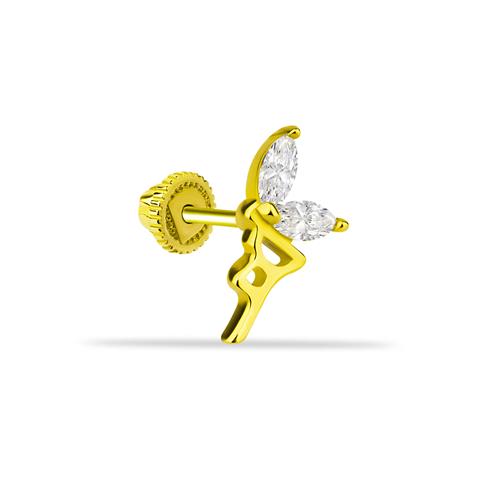 Dianora Piercing-14 Ayar Altın Markis Taşlı Peri Helix Kıkırdak Piercing-Helix Piercing-1-Milagron.com