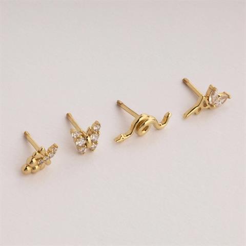 Dianora Piercing-14 Ayar Altın Markis Taşlı Peri Helix Kıkırdak Piercing-Helix Piercing-7-Milagron.com