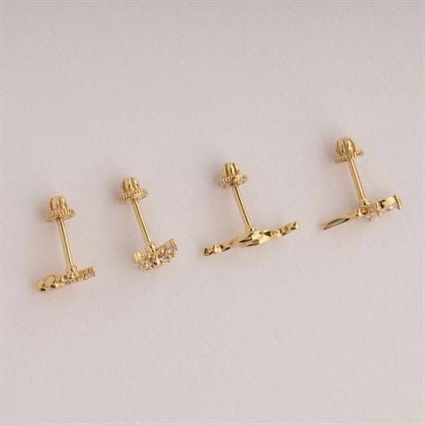 Dianora Piercing-14 Ayar Altın Markis Taşlı Peri Helix Kıkırdak Piercing-Helix Piercing-8-Milagron.com