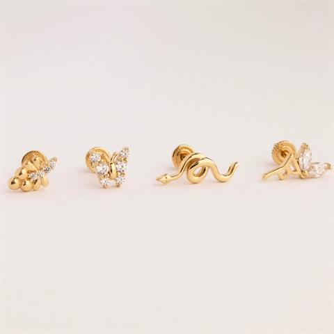 Dianora Piercing-14 Ayar Altın Markis Taşlı Peri Helix Kıkırdak Piercing-Helix Piercing-9-Milagron.com