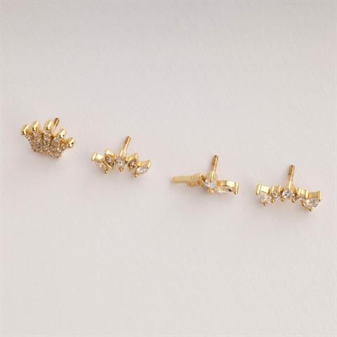 Dianora Piercing-14 Ayar Altın Markis Taşlı Peri Tragus Piercing-Tragus Piercing-11-Milagron.com