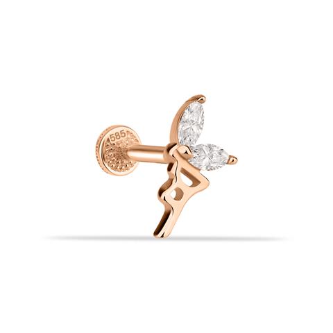 Dianora Piercing-14 Ayar Altın Markis Taşlı Peri Tragus Piercing-Tragus Piercing-2-Milagron.com