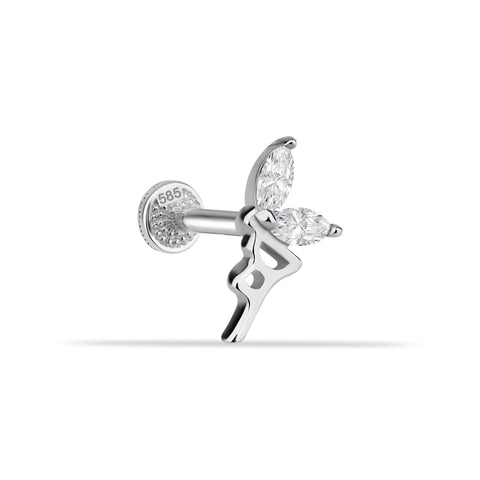 Dianora Piercing-14 Ayar Altın Markis Taşlı Peri Tragus Piercing-Tragus Piercing-3-Milagron.com