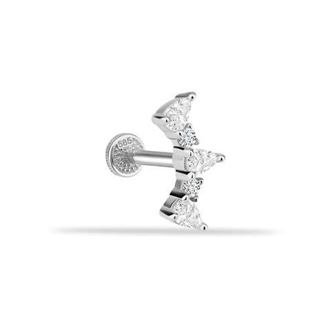 Dianora Piercing-14 Ayar Altın Markis Taşlı Tragus Piercing-Tragus Piercing-3-Milagron.com