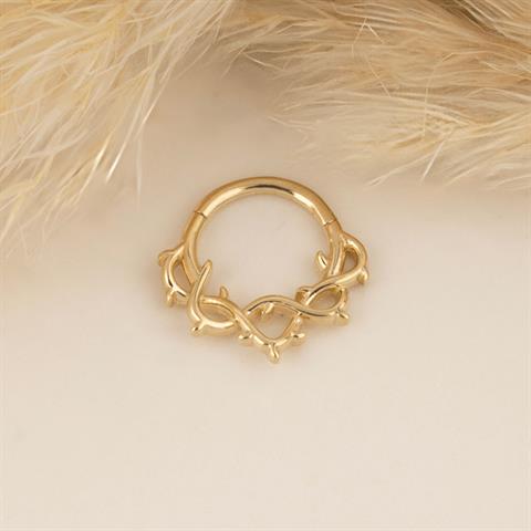 14 Ayar Altın Sarmaşık Minimal Halka Piercing