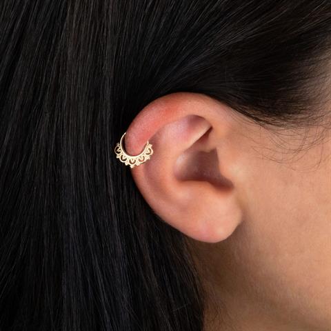 14 Ayar Altın Seraphina Minimal Halka Piercing