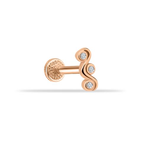 Dianora Piercing-14 Ayar Altın Sorino Tragus Piercing-Tragus Piercing-2-Milagron.com