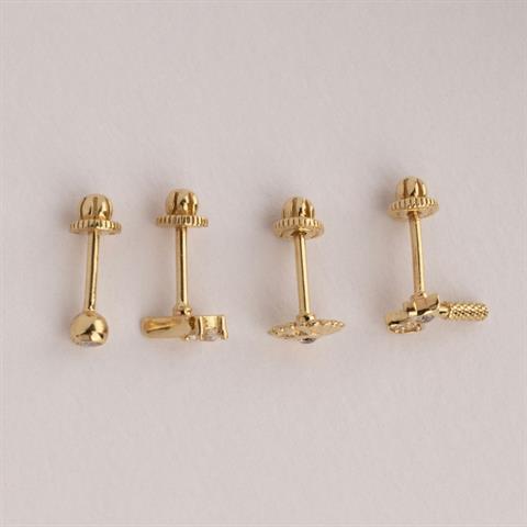 Dianora Piercing-14 Ayar Altın Taşlı Balta Helix Kıkırdak Piercing-Helix Piercing-8-Milagron.com