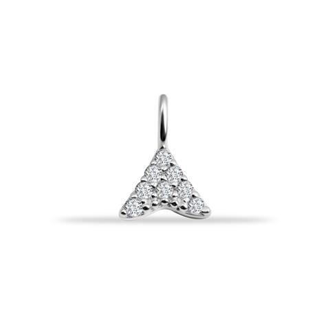 14 Ayar Altın Taşlı Boomerang Motifli Minimal Charm