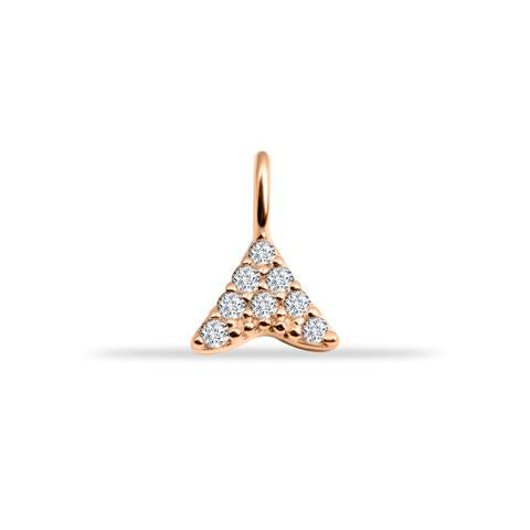14 Ayar Altın Taşlı Boomerang Motifli Minimal Charm