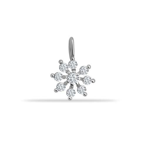 14 Ayar Altın Taşlı Çiçek Motifli Minimal Charm
