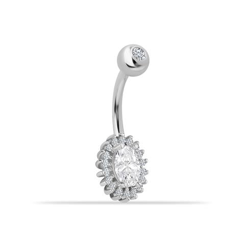 14 Ayar Altın Taşlı Göbek Piercing