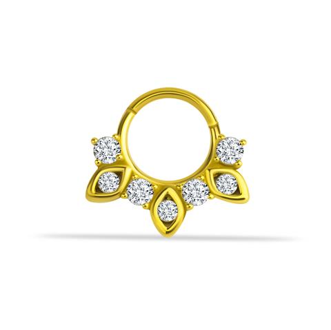 14 Ayar Altın Taşlı Göz Minimal Halka Piercing