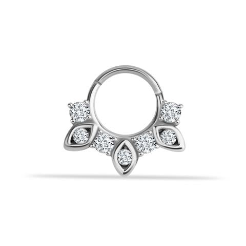 14 Ayar Altın Taşlı Göz Minimal Halka Piercing
