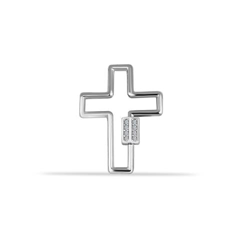 14 Ayar Altın Taşlı Haç Charm Kilidi Carabiner