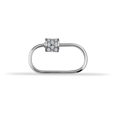 14 Ayar Altın Taşlı İnce Charm Kilidi Carabiner - 1
