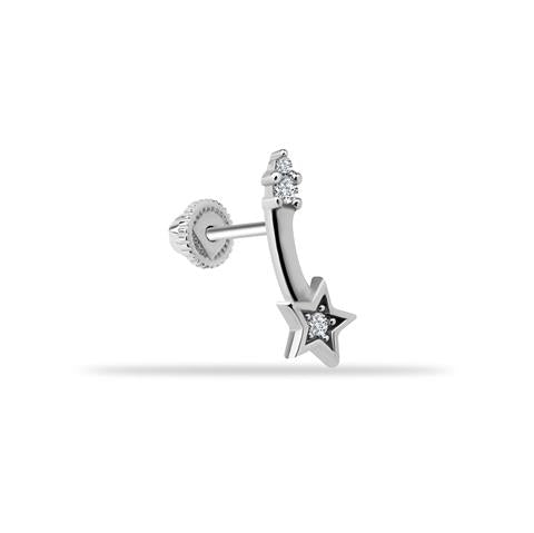 14 Ayar Altın Taşlı Kayan Yıldız Helix Kıkırdak Piercing