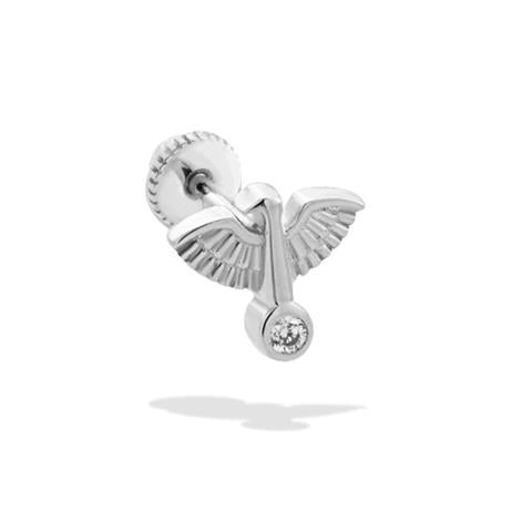 Dianora Piercing-14 Ayar Altın Taşlı Kuş Helix Kıkırdak Piercing-Helix Piercing-2-Milagron.com