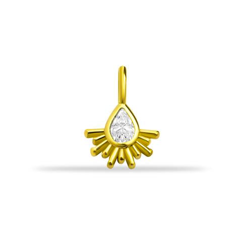 14 Ayar Altın Taşlı Minimal Charm