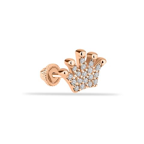 Dianora Piercing-14 Ayar Altın Taşlı Taç Helix Kıkırdak Piercing-Helix Piercing-3-Milagron.com