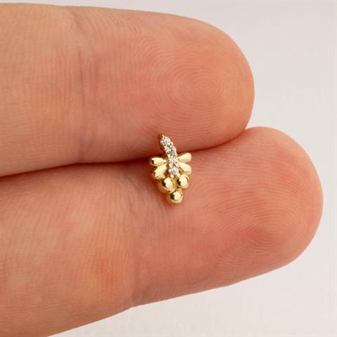 Dianora Piercing-14 Ayar Altın Taşlı Yusufçuk Helix Kıkırdak Piercing-Helix Piercing-5-Milagron.com