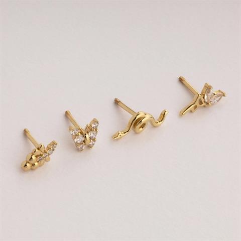 Dianora Piercing-14 Ayar Altın Taşlı Yusufçuk Helix Kıkırdak Piercing-Helix Piercing-9-Milagron.com