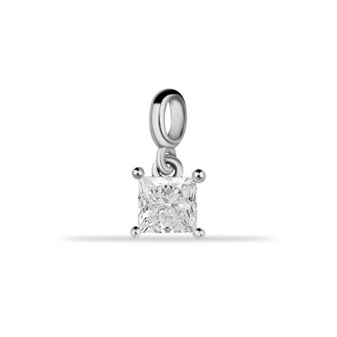 14 Ayar Altın Tek Kare Taş Minimal Charm