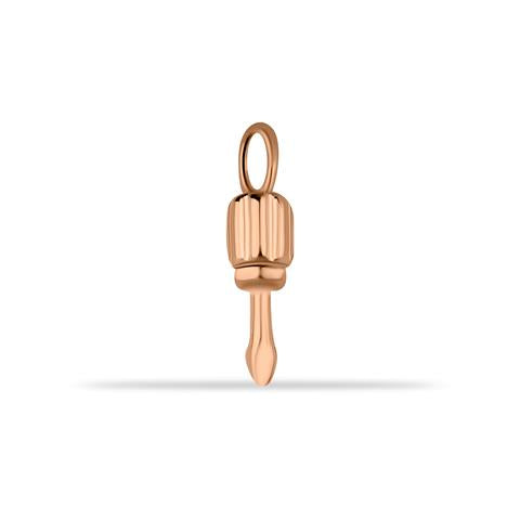 14 Ayar Altın Tornavida Motifli Minimal Charm