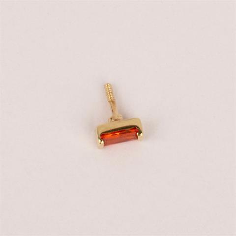 Dianora Piercing-14 Ayar Altın Turuncu Baget Taşlı Minimal Tragus Piercing-Renkli Taşlar Koleksiyonu-6-Milagron.com