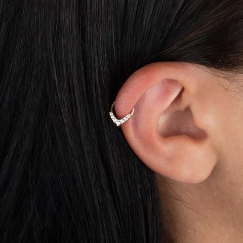 14 Ayar Altın Vera Minimal Halka Piercing