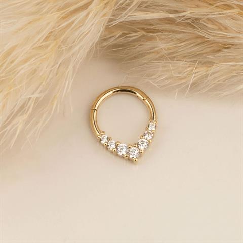 14 Ayar Altın Vera Minimal Halka Piercing