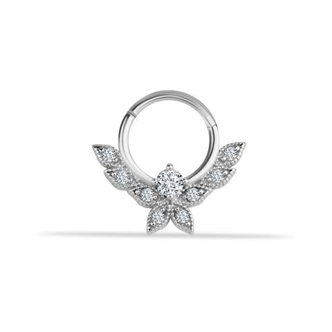 14 Ayar Altın Yaprak Minimal Halka Piercing