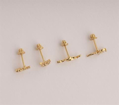 Dianora Piercing-14 Ayar Altın Yılan Motifli Minimal Helix/Kıkırdak Piercing-Helix Piercing-8-Milagron.com