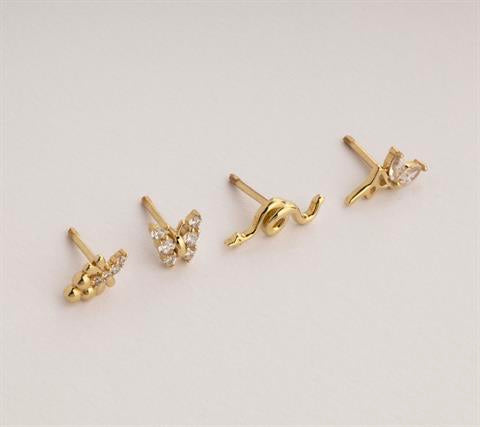 Dianora Piercing-14 Ayar Altın Yılan Motifli Minimal Helix/Kıkırdak Piercing-Helix Piercing-9-Milagron.com