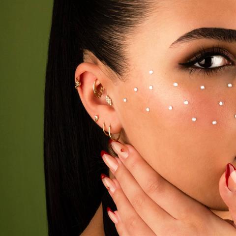 Dianora Piercing-14 Ayar Altın Yılan Motifli Minimal Tragus Piercing-Tragus Piercing-6-Milagron.com