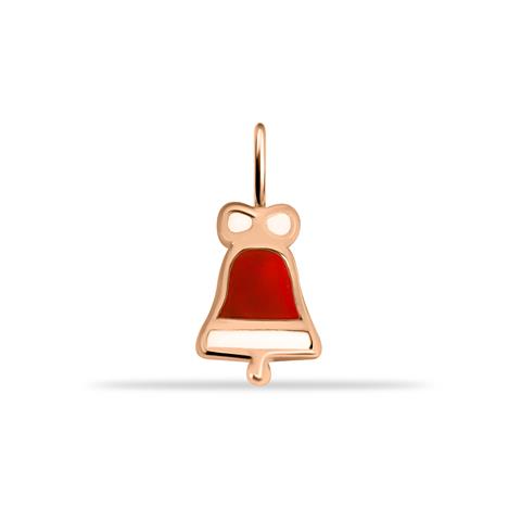 14 Ayar Altın Yılbaşı Çanı Motifli Mineli Minimal Charm