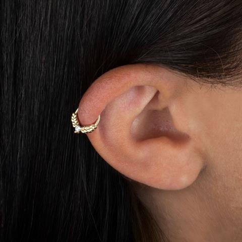 14 Ayar Altın Zafer Tanrıçası Minimal Halka Piercing