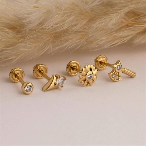 Dianora Piercing-14 Ayar Altın Zarafet İğnesi Minimal Helix/Kıkırdak Piercing-Helix Piercing-6-Milagron.com