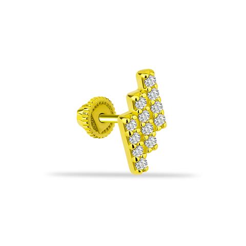 Dianora Piercing-14 Ayar Altın Zikzak Helix Kıkırdak Piercing-Helix Piercing-1-Milagron.com