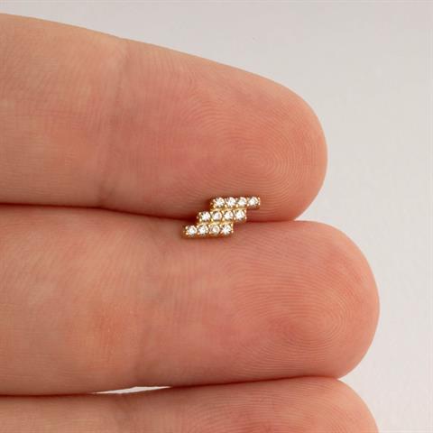 Dianora Piercing-14 Ayar Altın Zikzak Helix Kıkırdak Piercing-Helix Piercing-5-Milagron.com