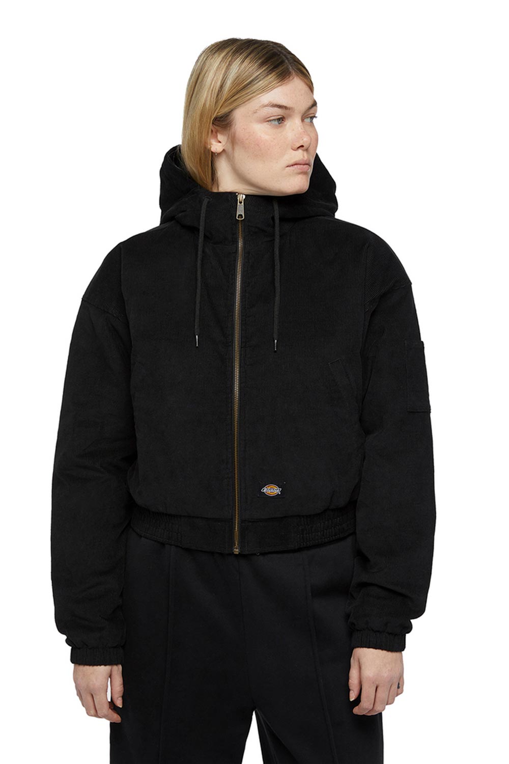 Dickies-Corduroy Hooded Jacket W Black-Ceket-1-Milagron.com