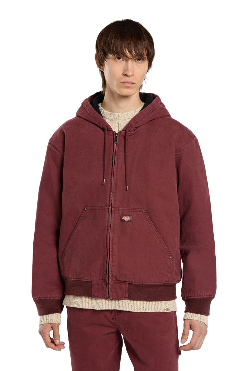 Dickies-Hilham Hooded Kapüşonlu Erkek Bordo Kanvas Mont-Mont-1-Milagron.com
