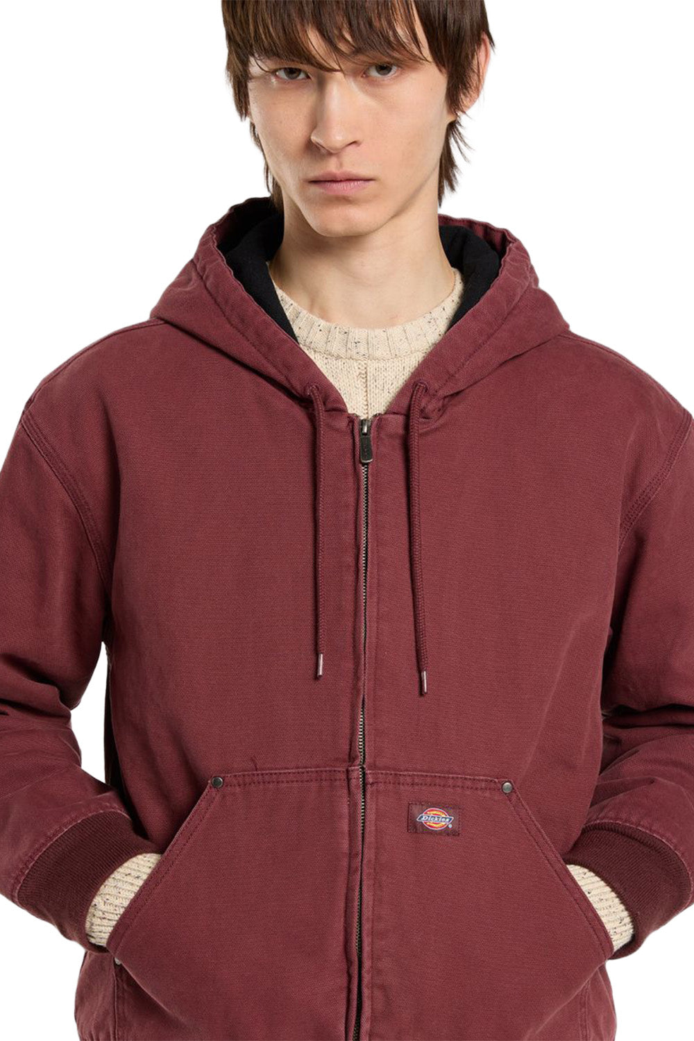 Dickies-Hilham Hooded Kapüşonlu Erkek Bordo Kanvas Mont-Mont-7-Milagron.com