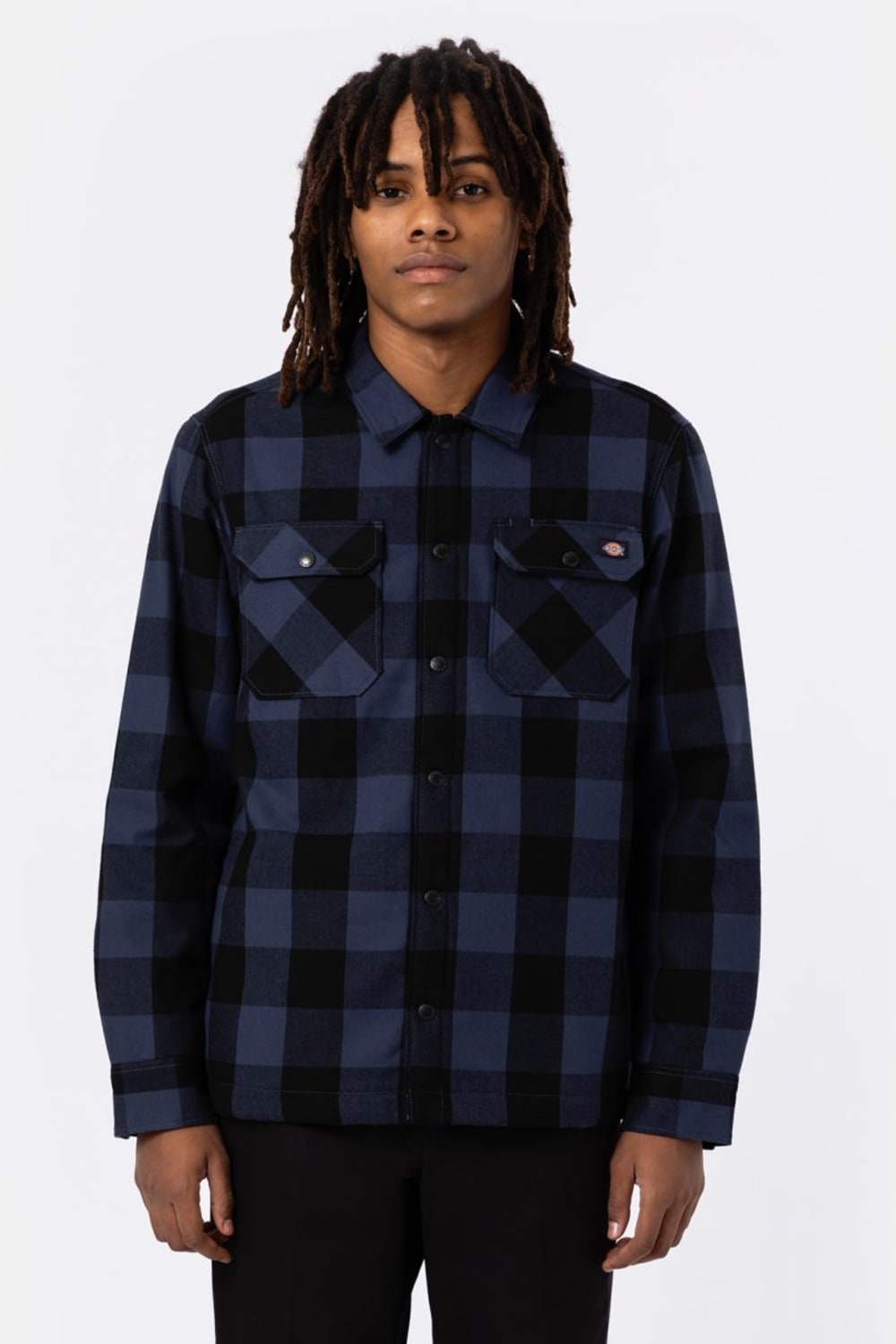 Dickies-Lined Sacramento Navy Blue-Gömlek-1-Milagron.com