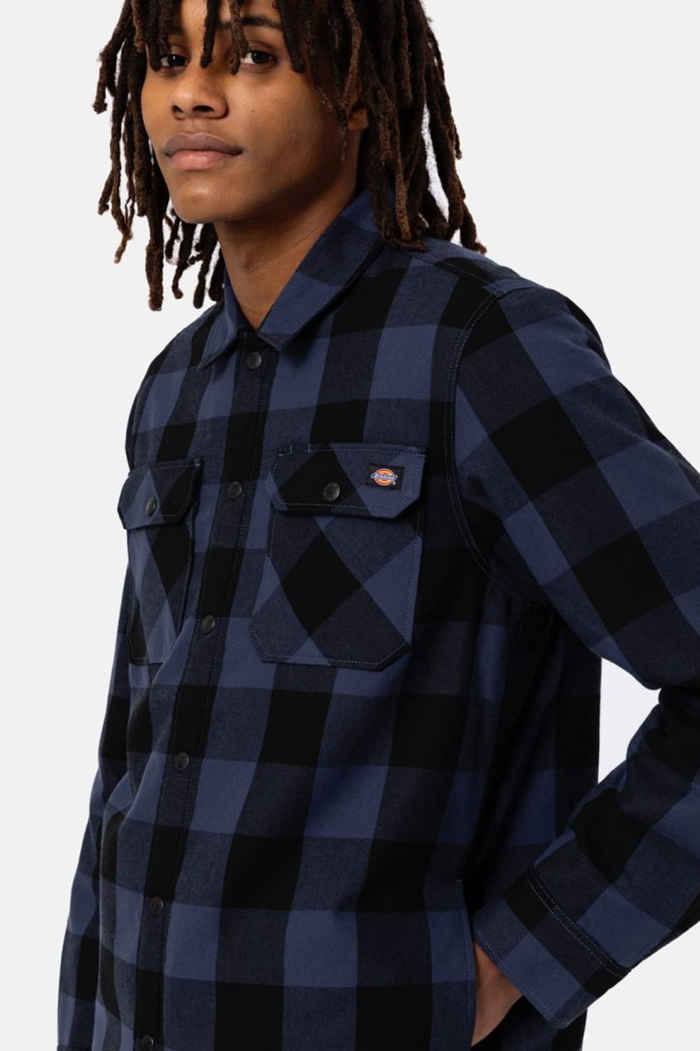 Dickies-Lined Sacramento Navy Blue-Gömlek-3-Milagron.com