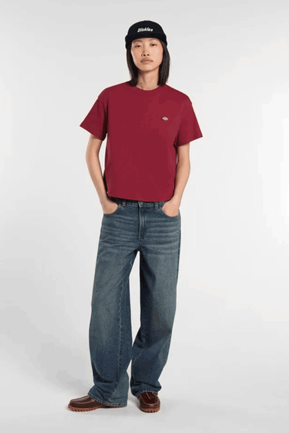 Dickies-Oakport Boxy SS Tee Tibetan Red-T-Shirts-3-Milagron.com