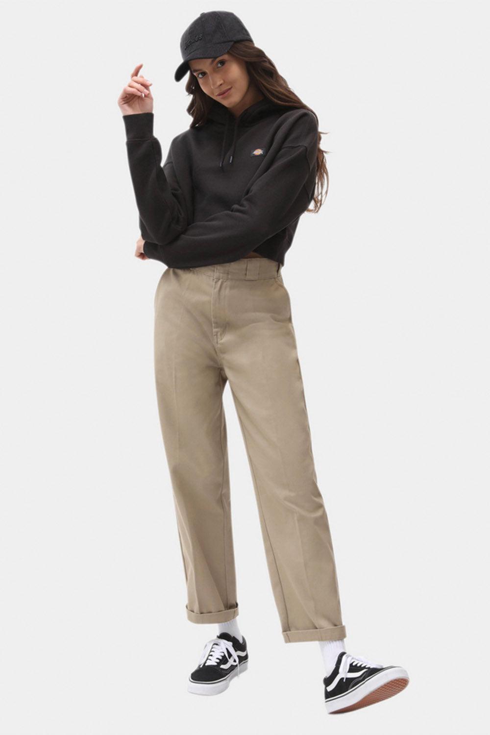 Dickies-Oakport Cropped Hoodie Black-Sweatshirts & Hoodies-1-Milagron.com